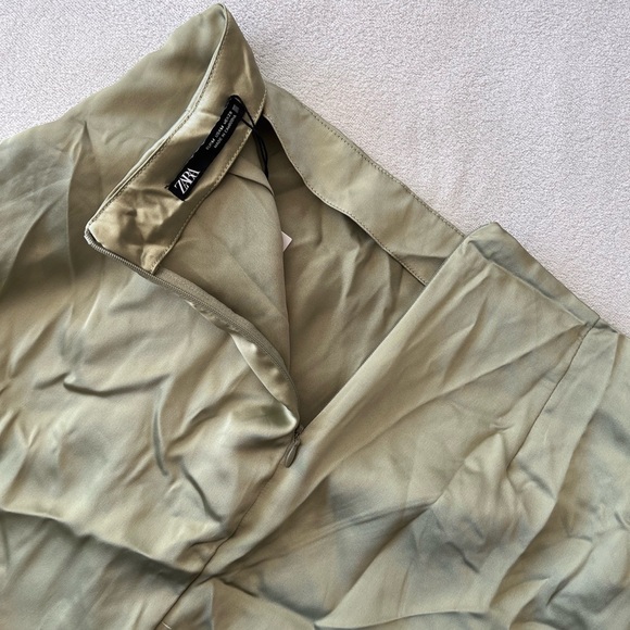 NWT Zara Satin Wrap Tie Waist Skirt M - Picture 16 of 16